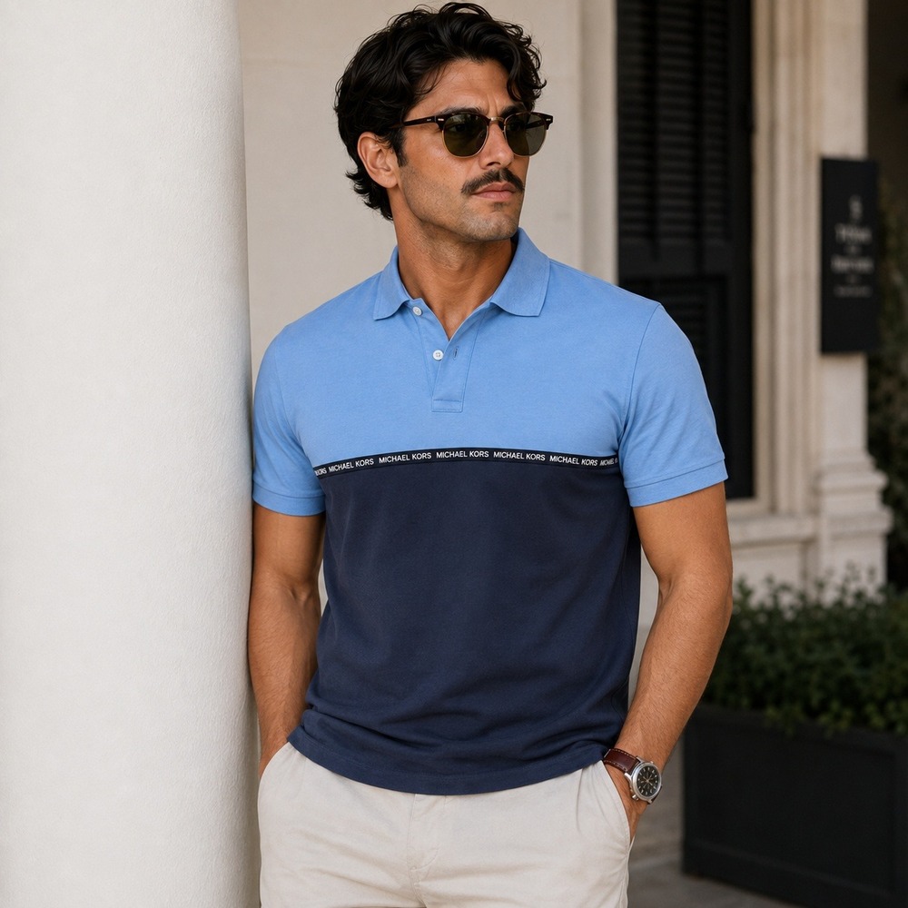 Michael Kors Luxury Polo Mens Dress shirt Casual Golf Collard T-Shirt  XL